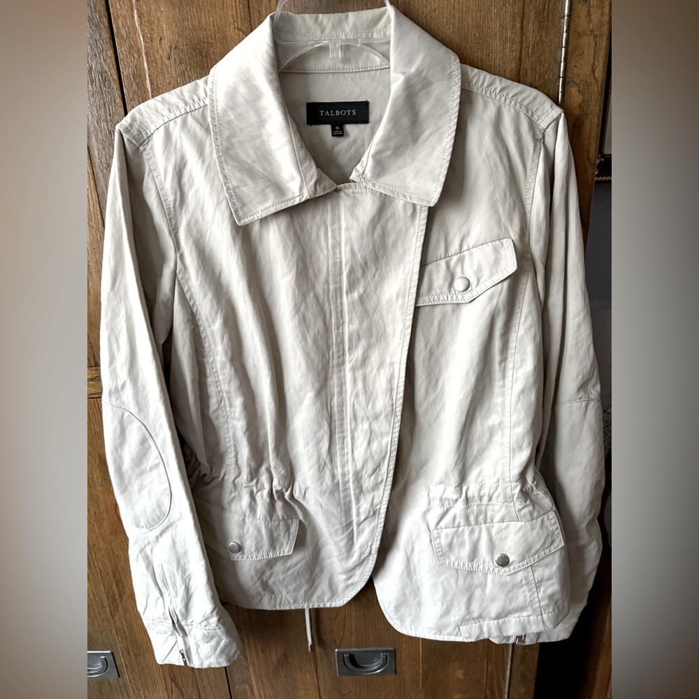Now $33 Talbots Stone Khaki Casual Jacket Size 16